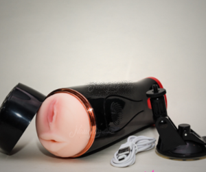 Handsfree 2-In-1 Vibrating Vagina + Mouth Masturbator With USB Charging