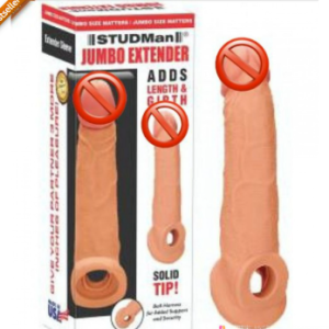 Jumbo Pure Silicon realistic 8 inches Penis Extender Sleeve Condom